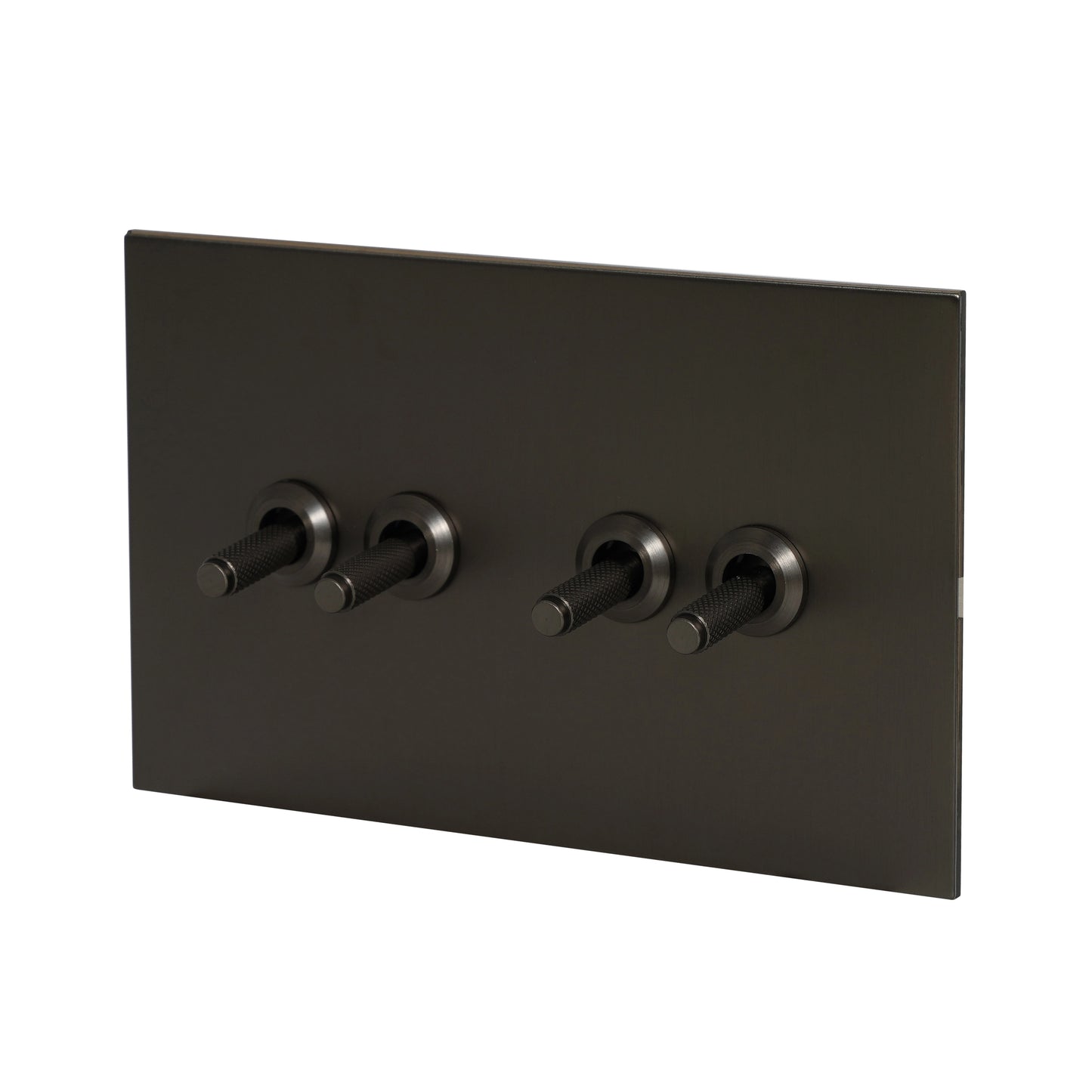 4 Gang 2 Way Switch (148) – Knurled Toggle – Stainless Steel / Copper