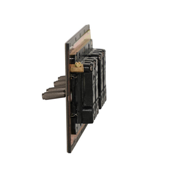 4 Gang 2 Way Switch (148) – Knurled Toggle – Stainless Steel / Copper