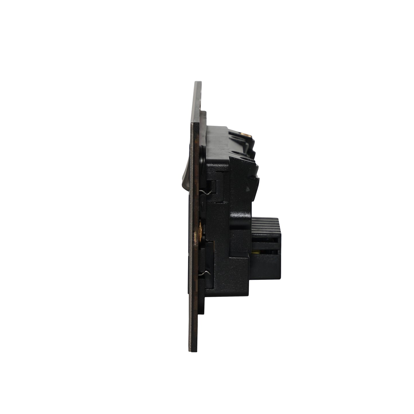 Double MF Socket 13A – On/Off + 2 USB – Stainless Steel