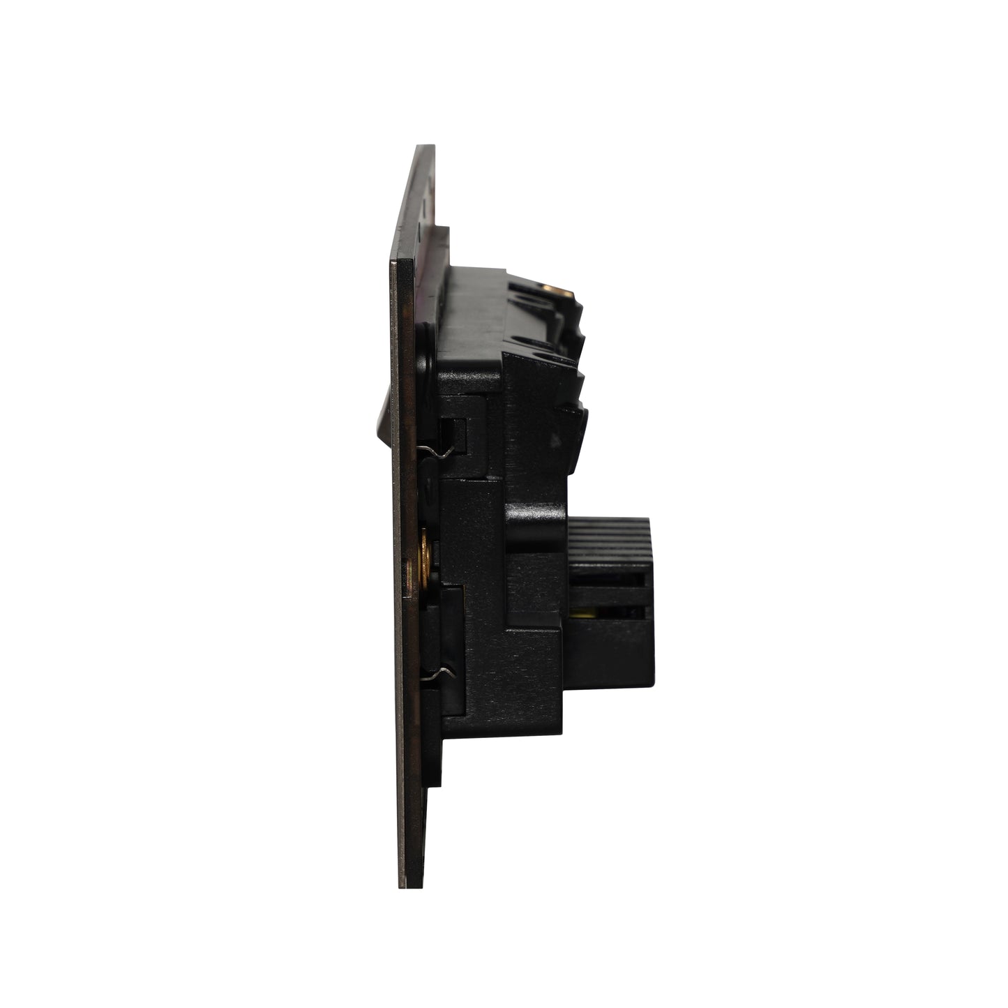 Double MF Socket 13A – On/Off + 2 USB – Stainless Steel