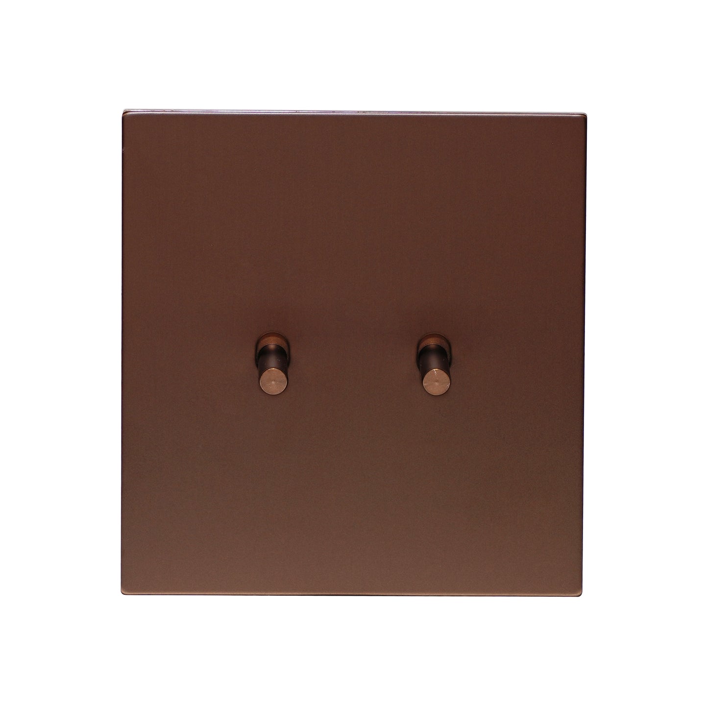 2 Gang Intermediate Switch – Plain Toggle – Stainless Steel / Copper