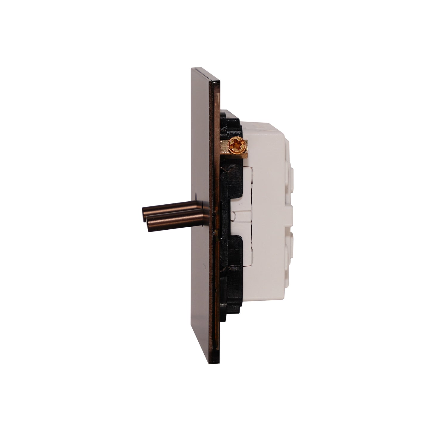 2 Gang Intermediate Switch – Plain Toggle – Stainless Steel / Copper