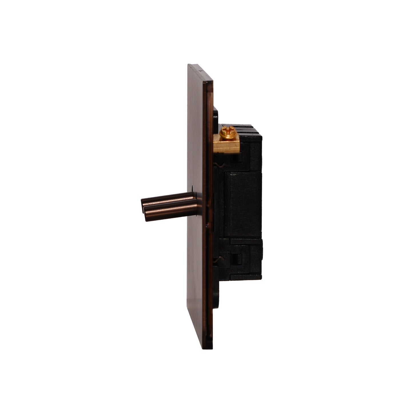 2 Gang 2 Way Switch – Plain Toggle – Stainless Steel / Copper