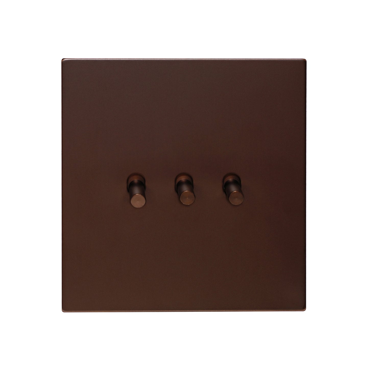 3 Gang 2 Way Switch – Plain Toggle – Stainless Steel / Copper