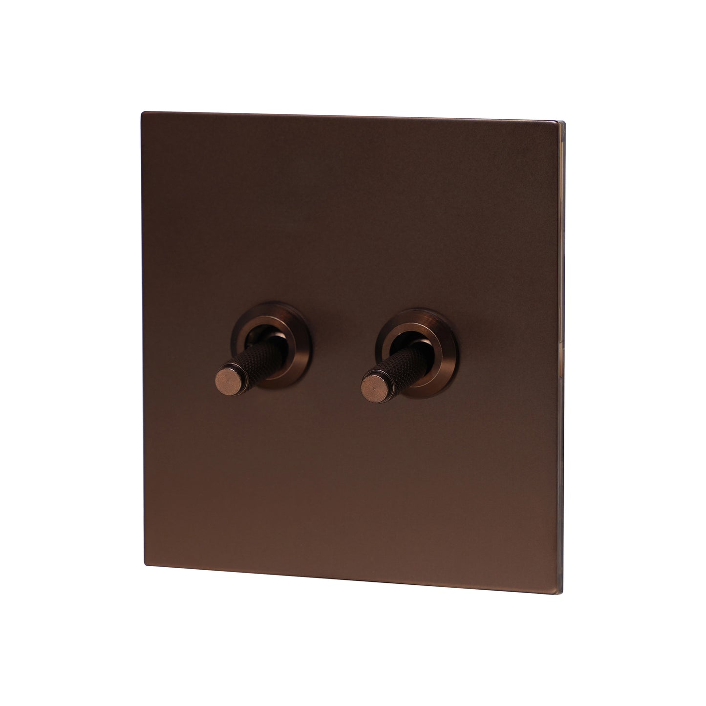 2 Gang Intermediate Switch – Knurled Toggle – Stainless Steel / Copper