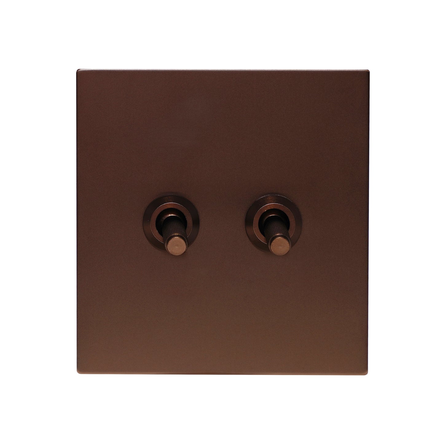 2 Gang Intermediate Switch – Knurled Toggle – Stainless Steel / Copper