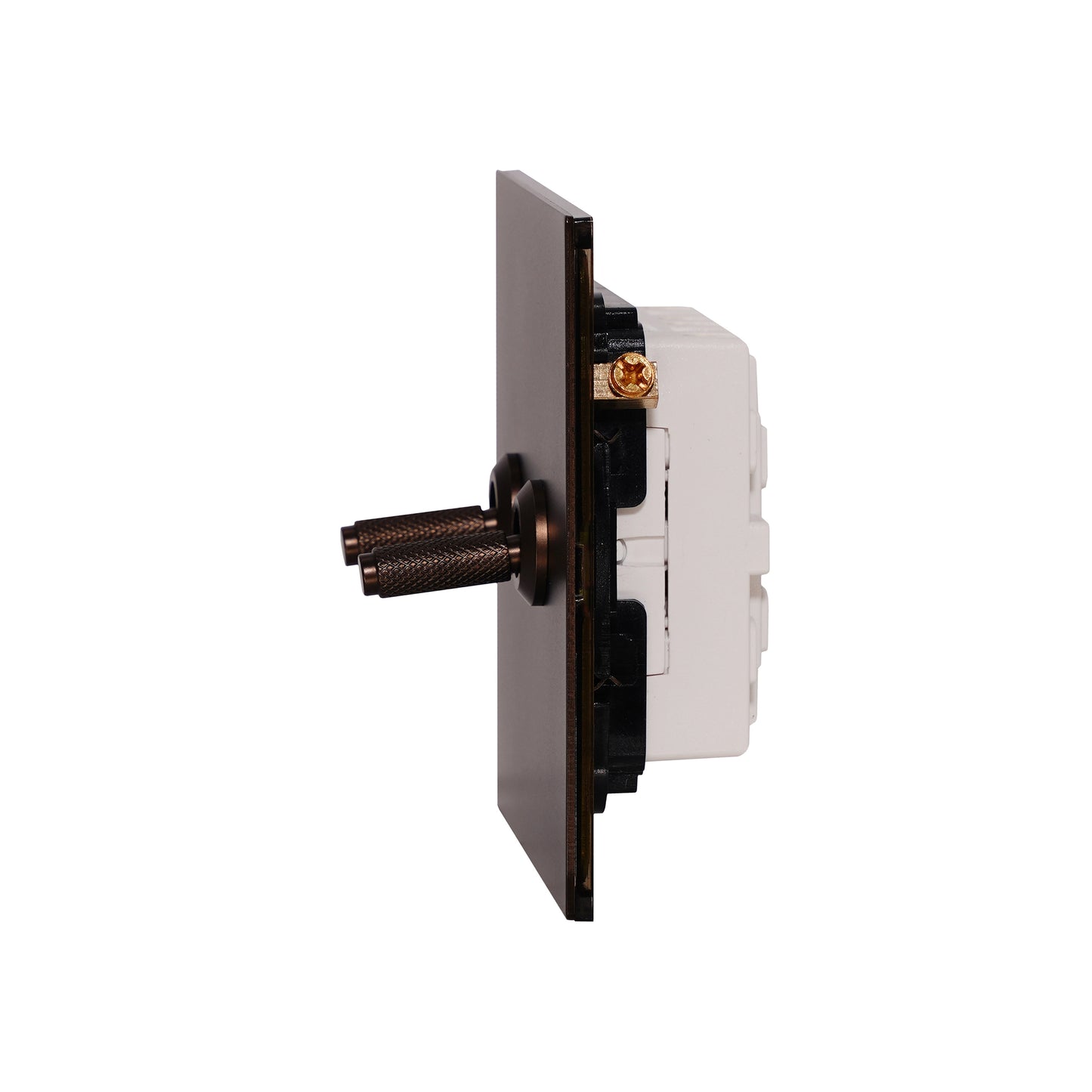 2 Gang Intermediate Switch – Knurled Toggle – Stainless Steel / Copper