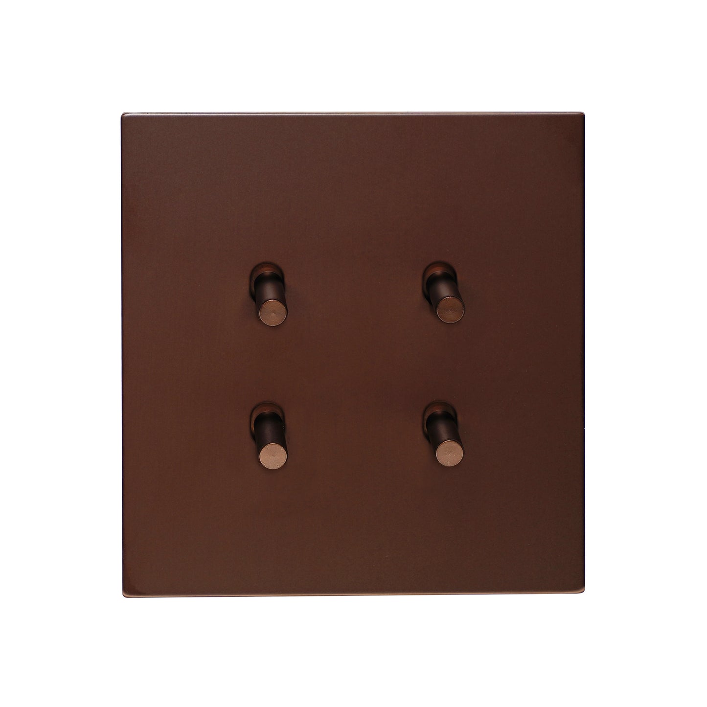 4 Gang 2 Way Switch (86) – Plain Toggle – Stainless Steel / Copper