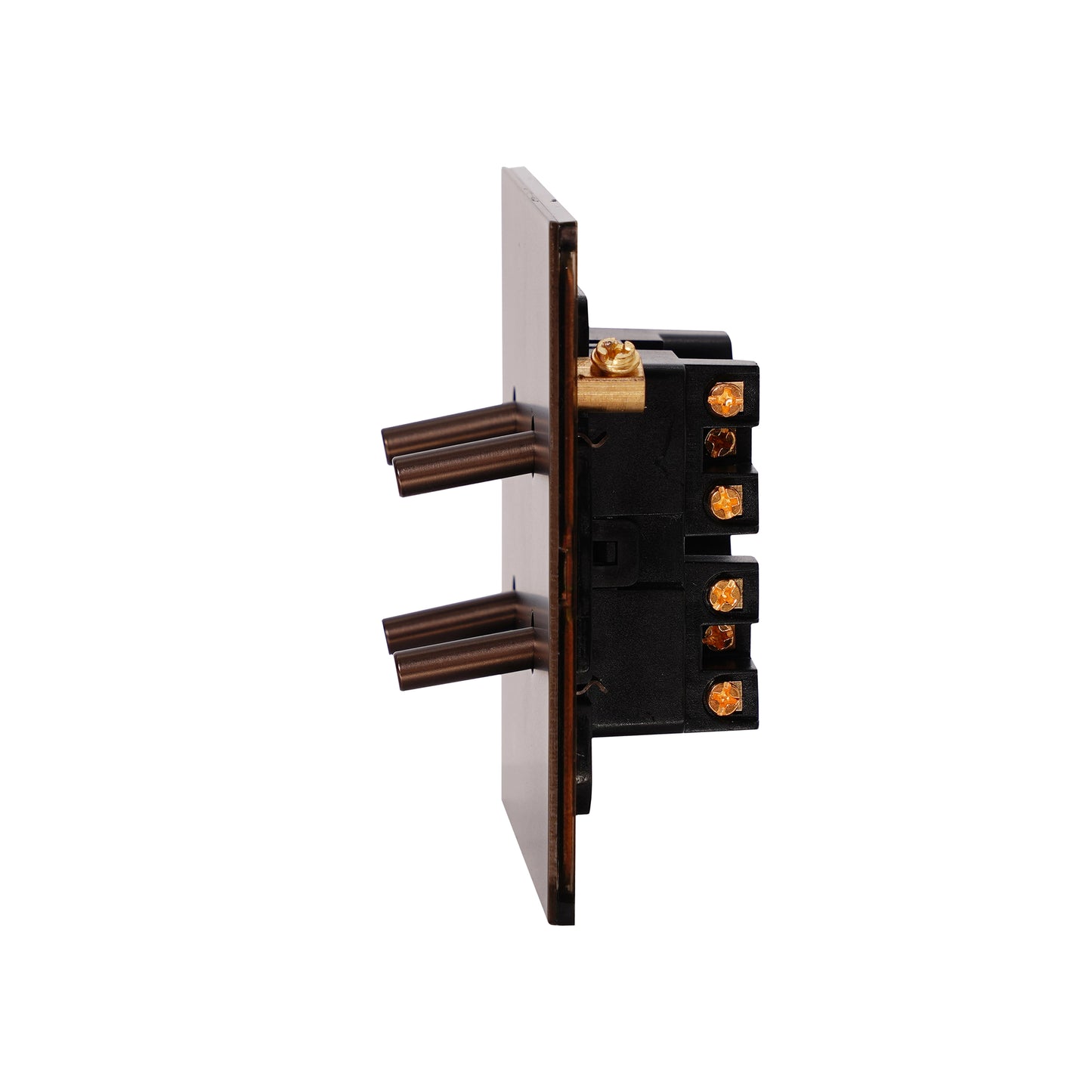 4 Gang 2 Way Switch (86) – Plain Toggle – Stainless Steel / Copper