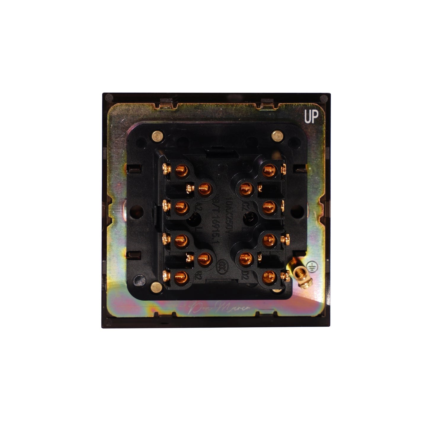 4 Gang 2 Way Switch (86) – Plain Toggle – Stainless Steel / Copper