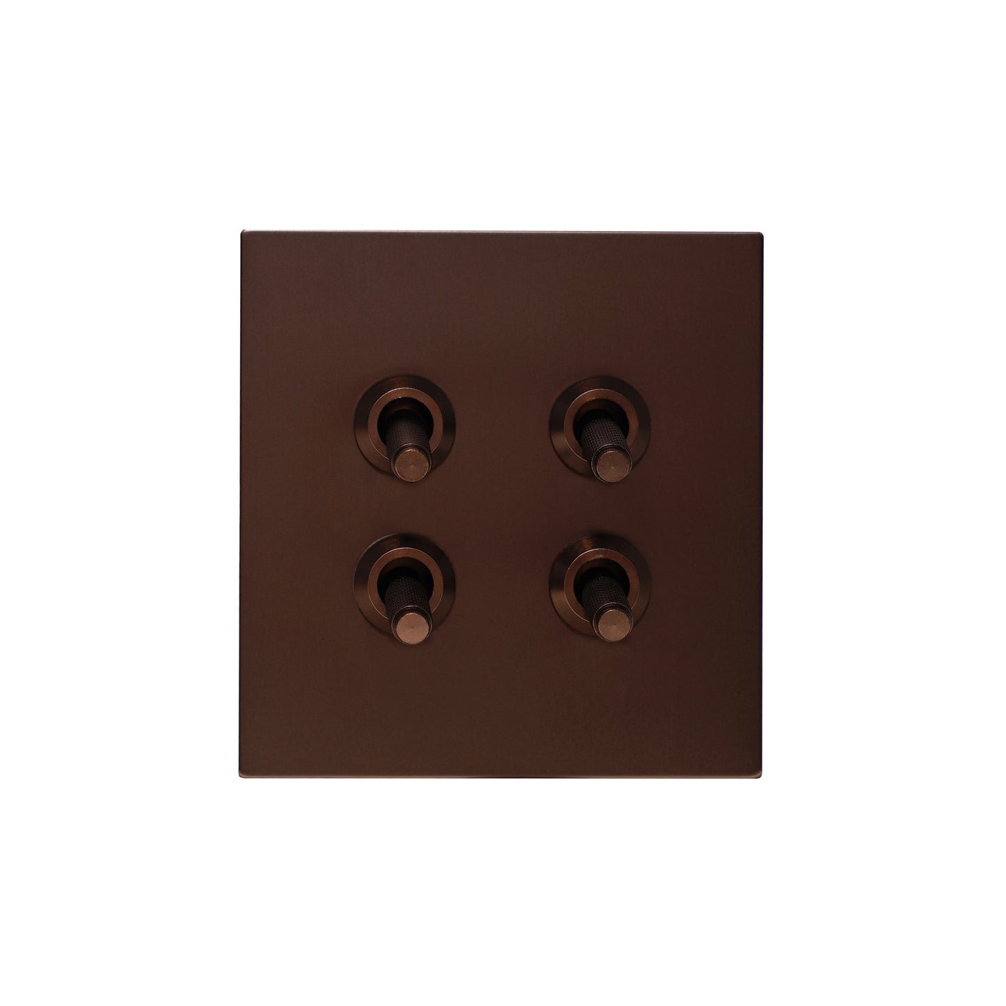 4 Gang 2 Way Switch (86) – Knurled Toggle – Stainless Steel / Copper