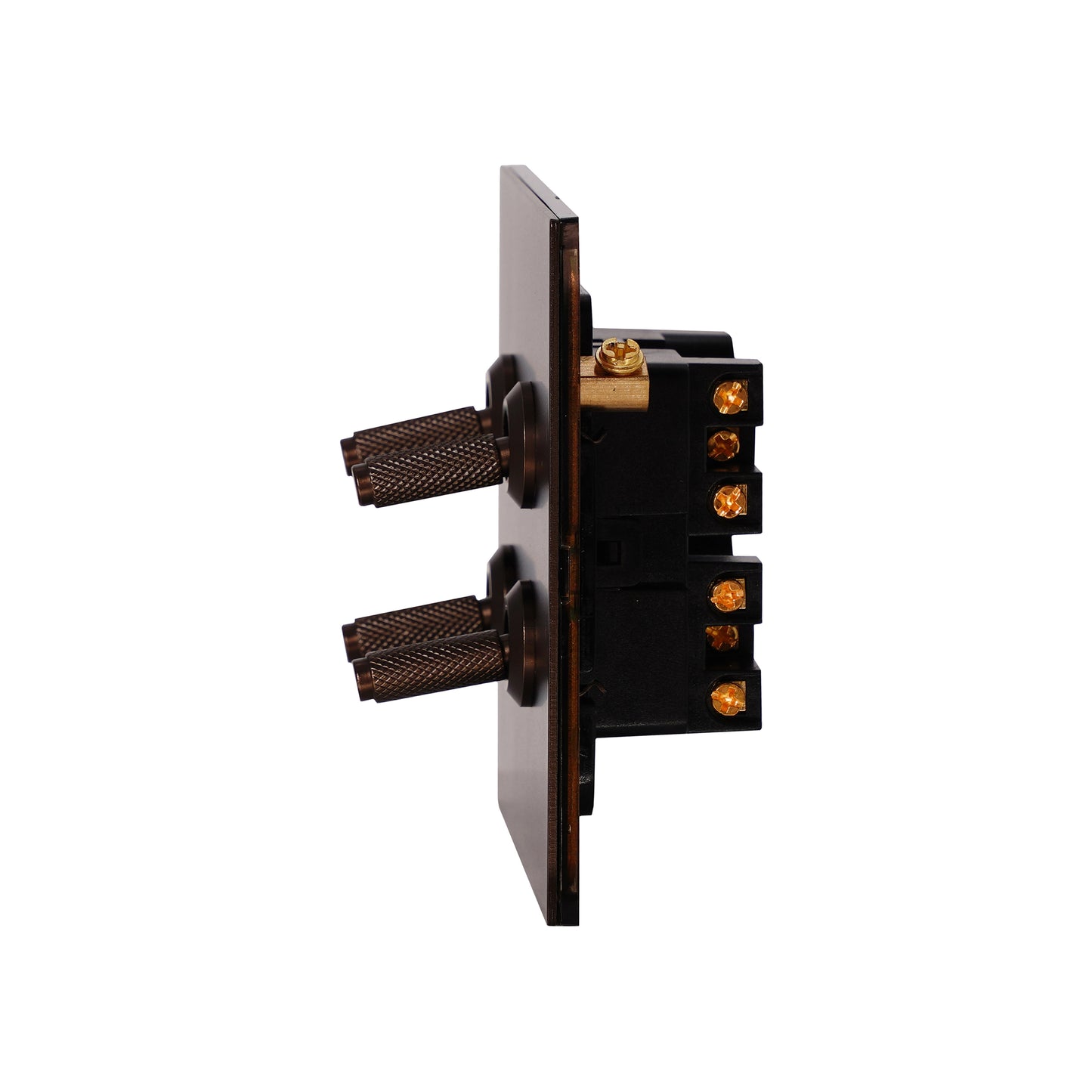 4 Gang 2 Way Switch (86) – Knurled Toggle – Stainless Steel / Copper