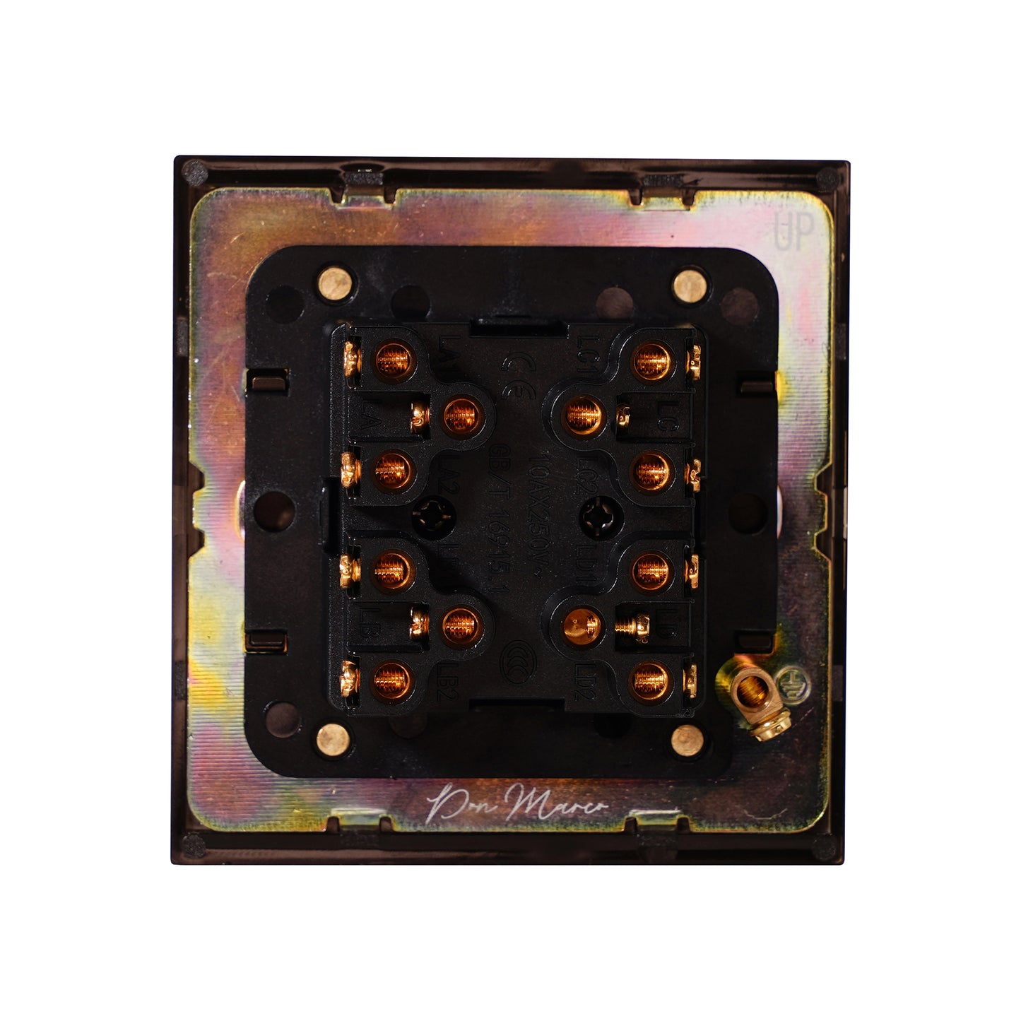 4 Gang 2 Way Switch (86) – Knurled Toggle – Stainless Steel / Copper