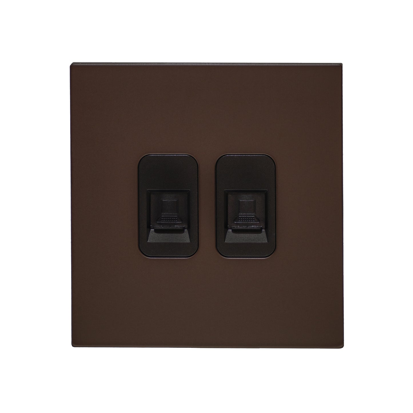 Double Computer Socket – (RJ45/CAT6) – Stainless Steel