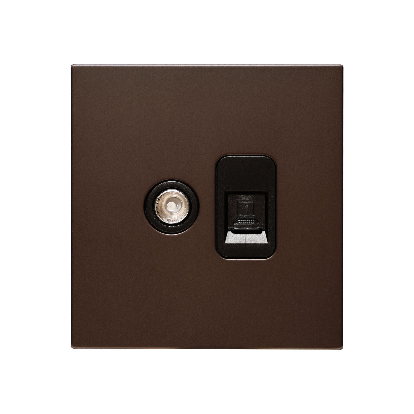 TV + Computer Socket – Stainless Steel