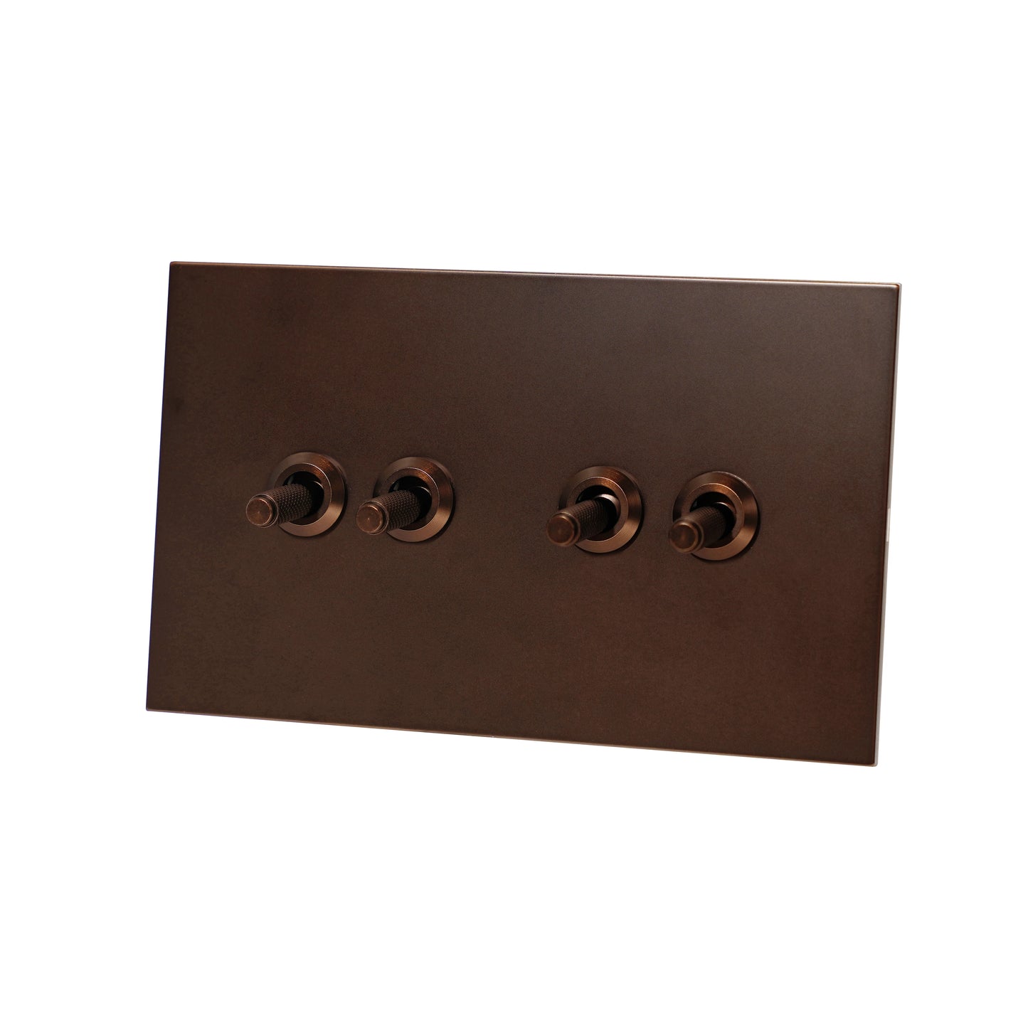 4 Gang 2 Way Switch (148) – Knurled Toggle – Stainless Steel / Copper