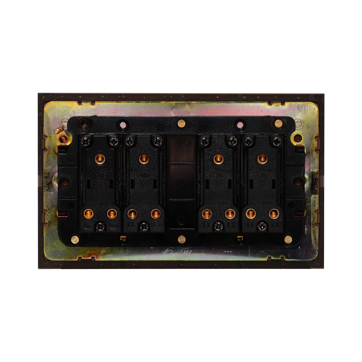 4 Gang 2 Way Switch (148) – Knurled Toggle – Stainless Steel / Copper