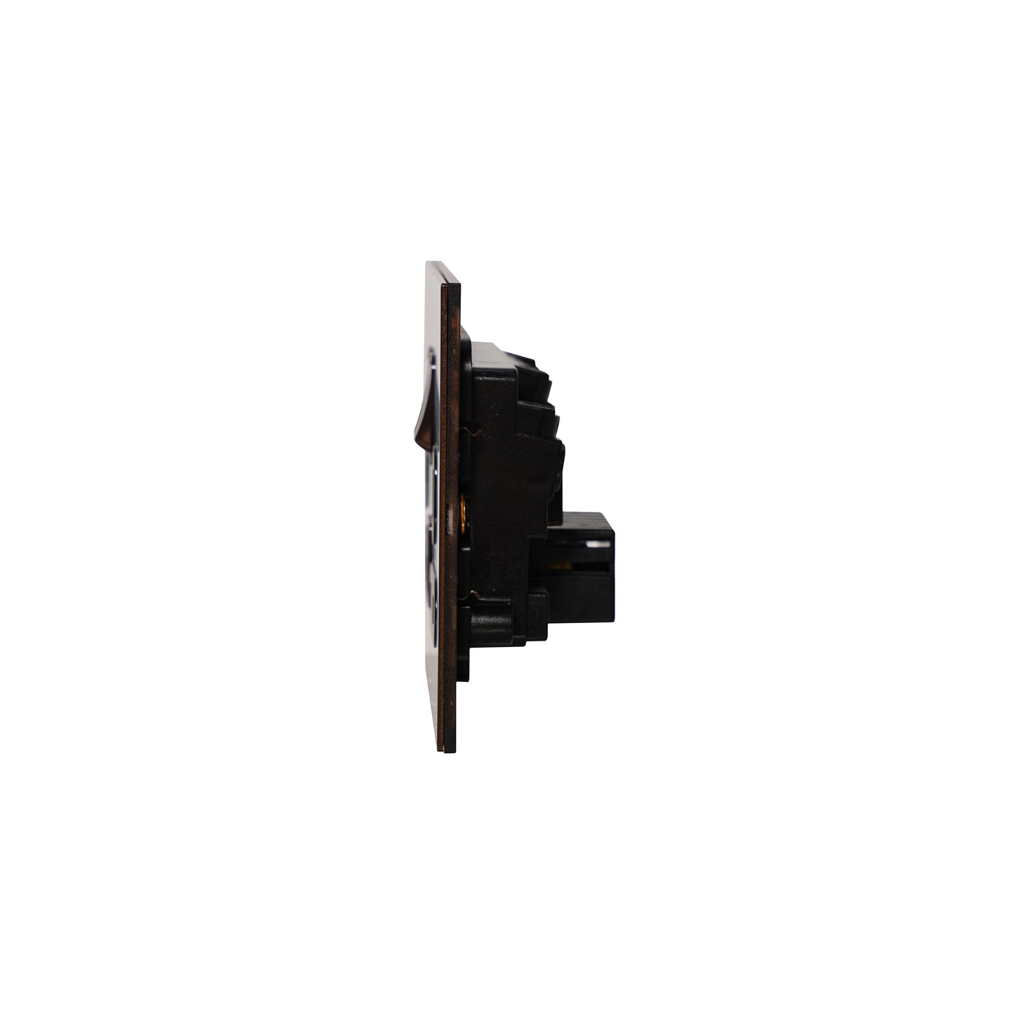 Double UK Socket 13A – On/Off + 2USB – Stainless Steel