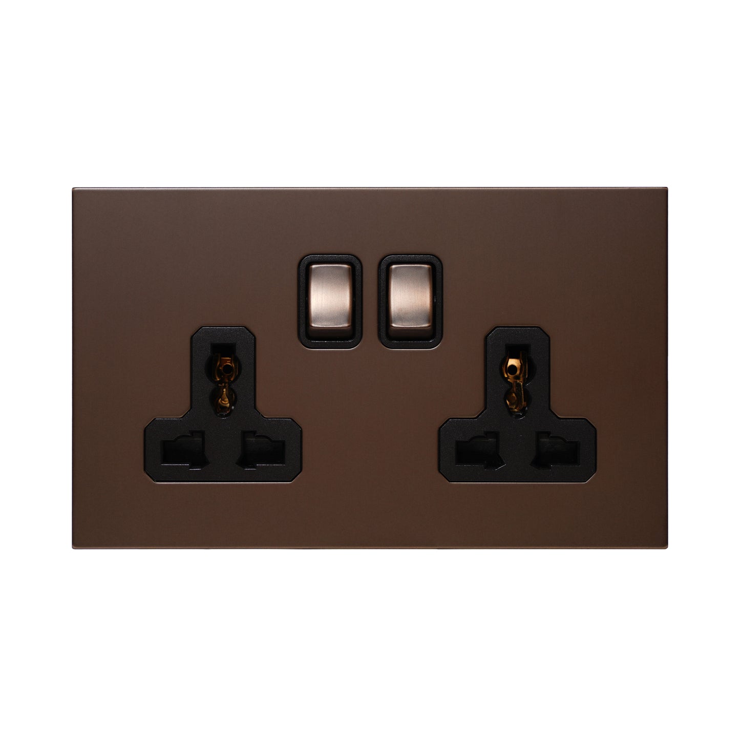 Double MF Socket 13A – On/Off – Stainless Steel