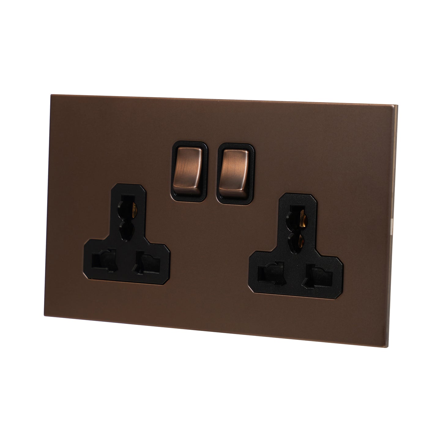 Double MF Socket 13A – On/Off – Stainless Steel