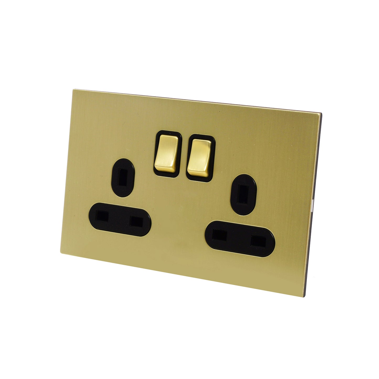Double UK Socket 13A – On/Off – Stainless Steel