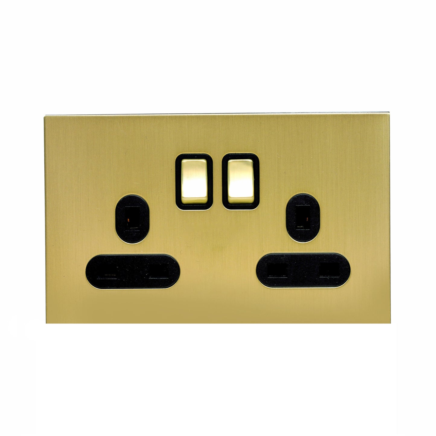 Double UK Socket 13A – On/Off – Stainless Steel