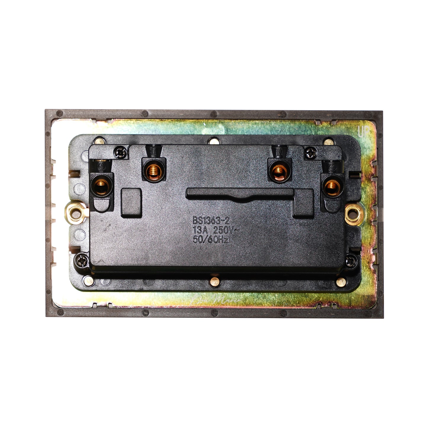 Double UK Socket 13A – On/Off – Stainless Steel