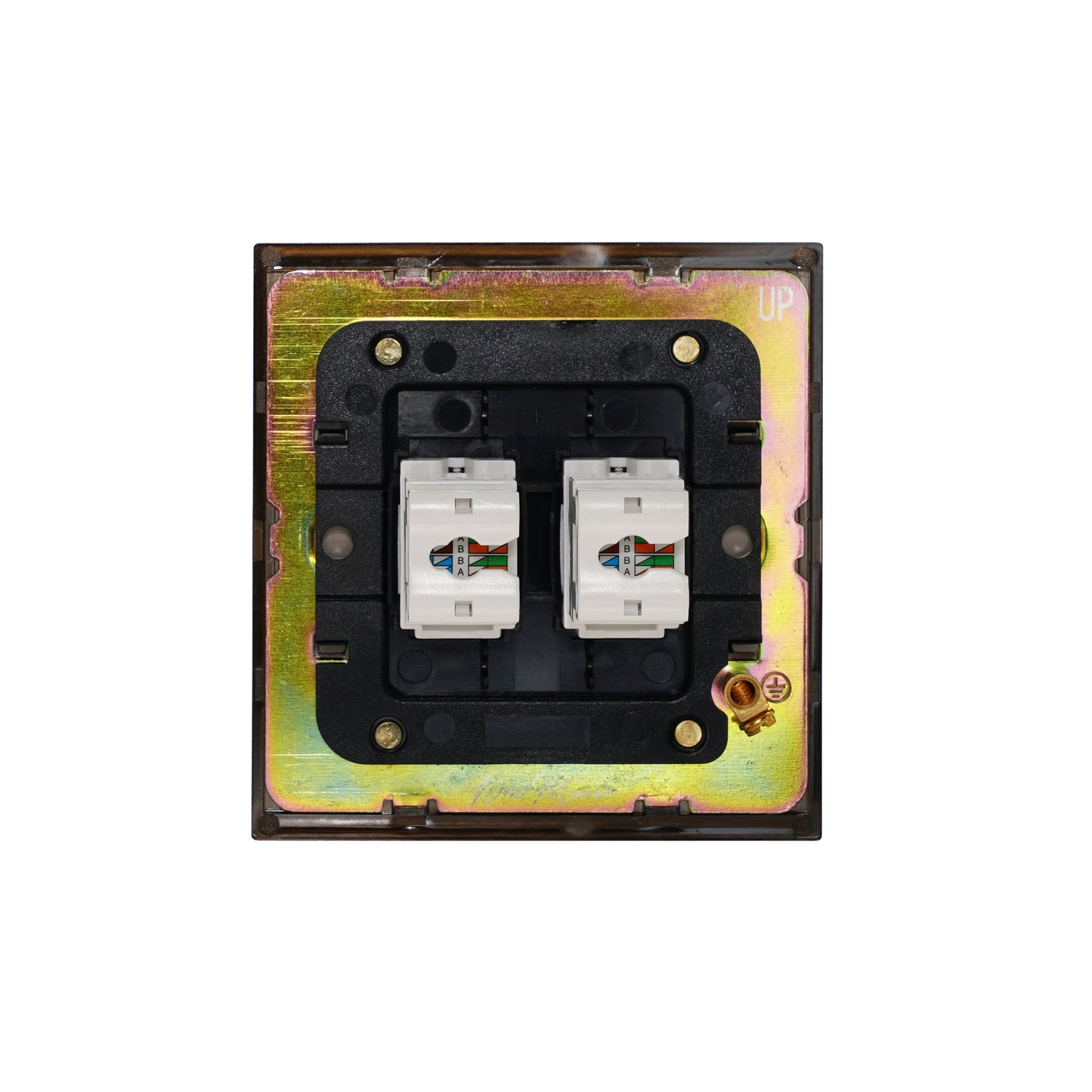Double Computer Socket – (RJ45/CAT6) – Stainless Steel