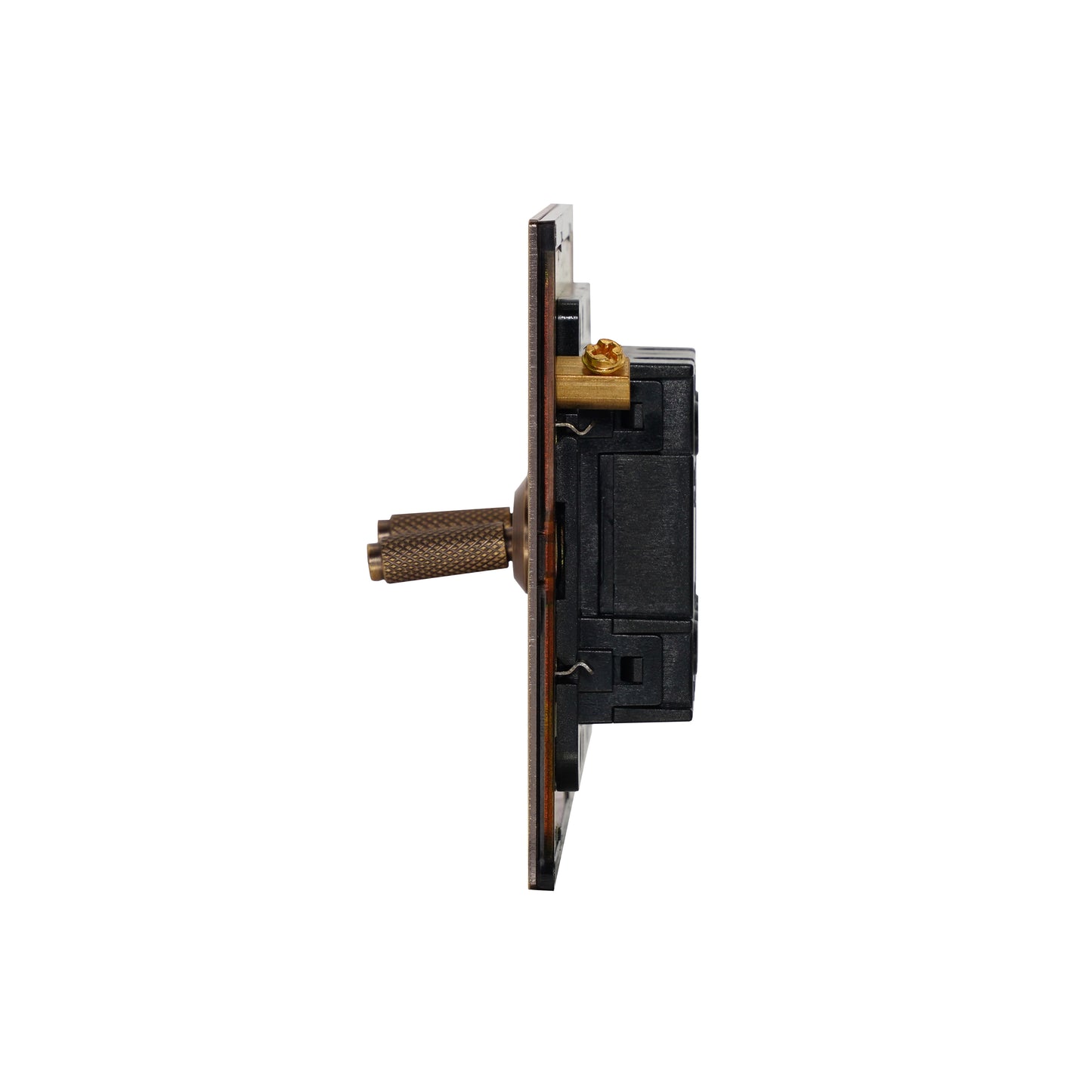 2 Gang 2 Way Switch – Knurled Toggle – Stainless Steel / Copper