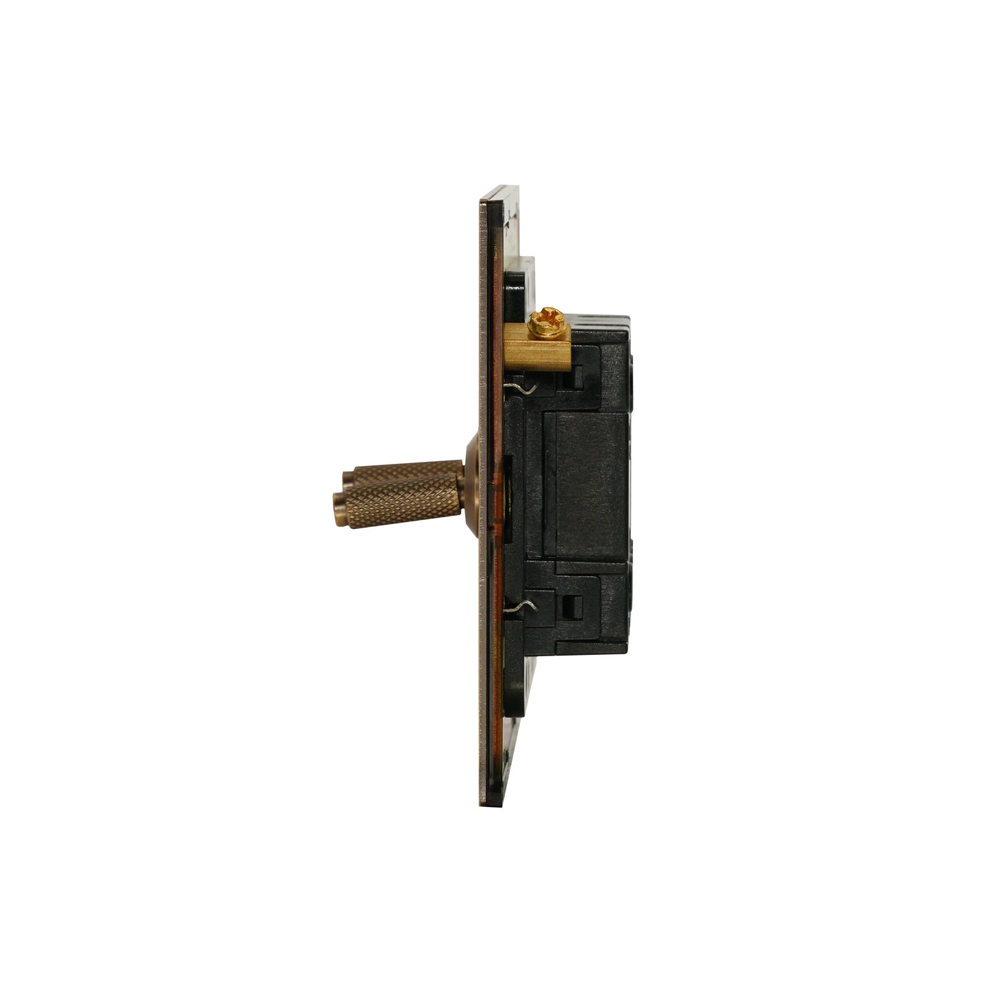 2 Gang 2 Way Switch – Knurled Toggle – Stainless Steel / Copper