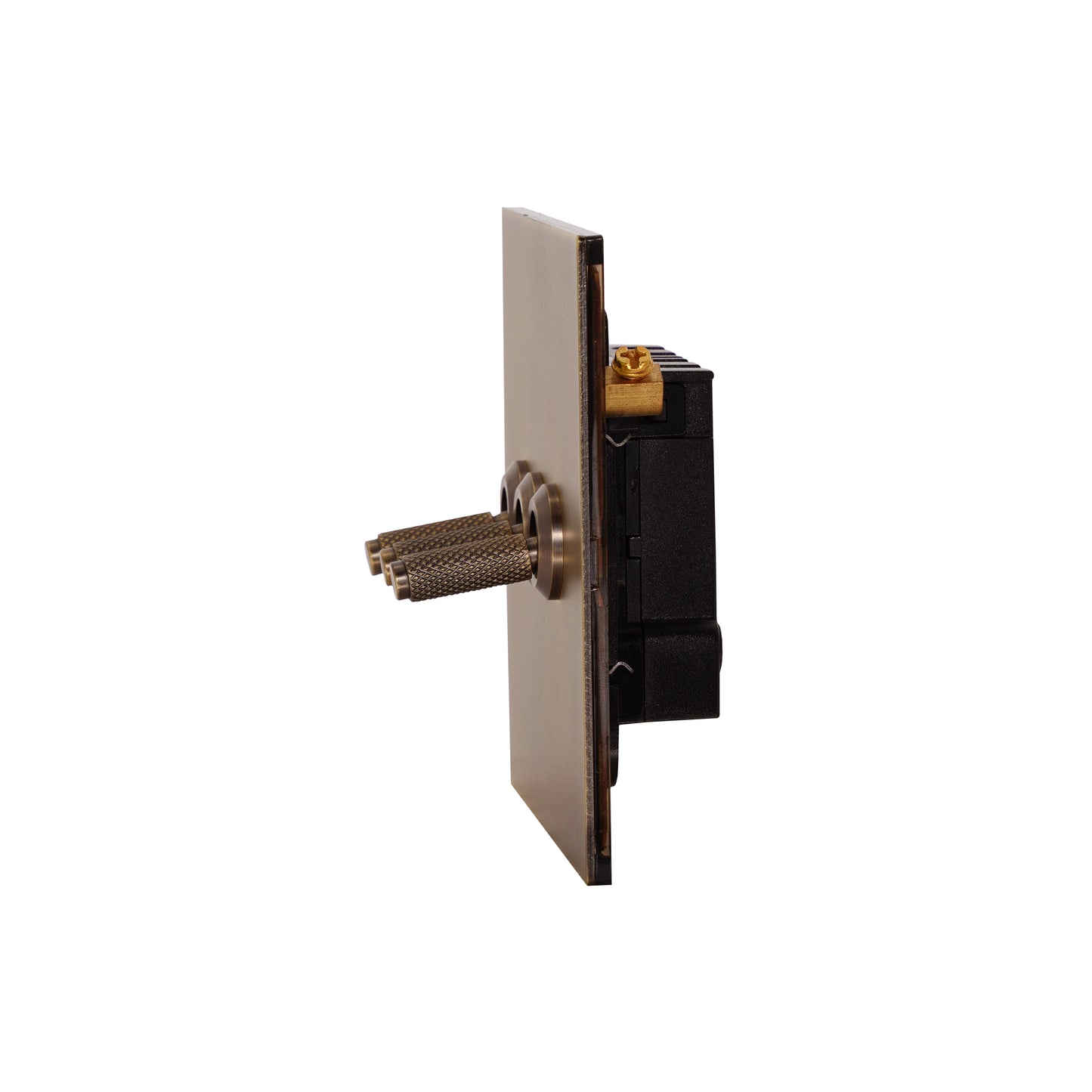 3 Gang 2 Way Switch – Knurled Toggle – Stainless Steel / Copper