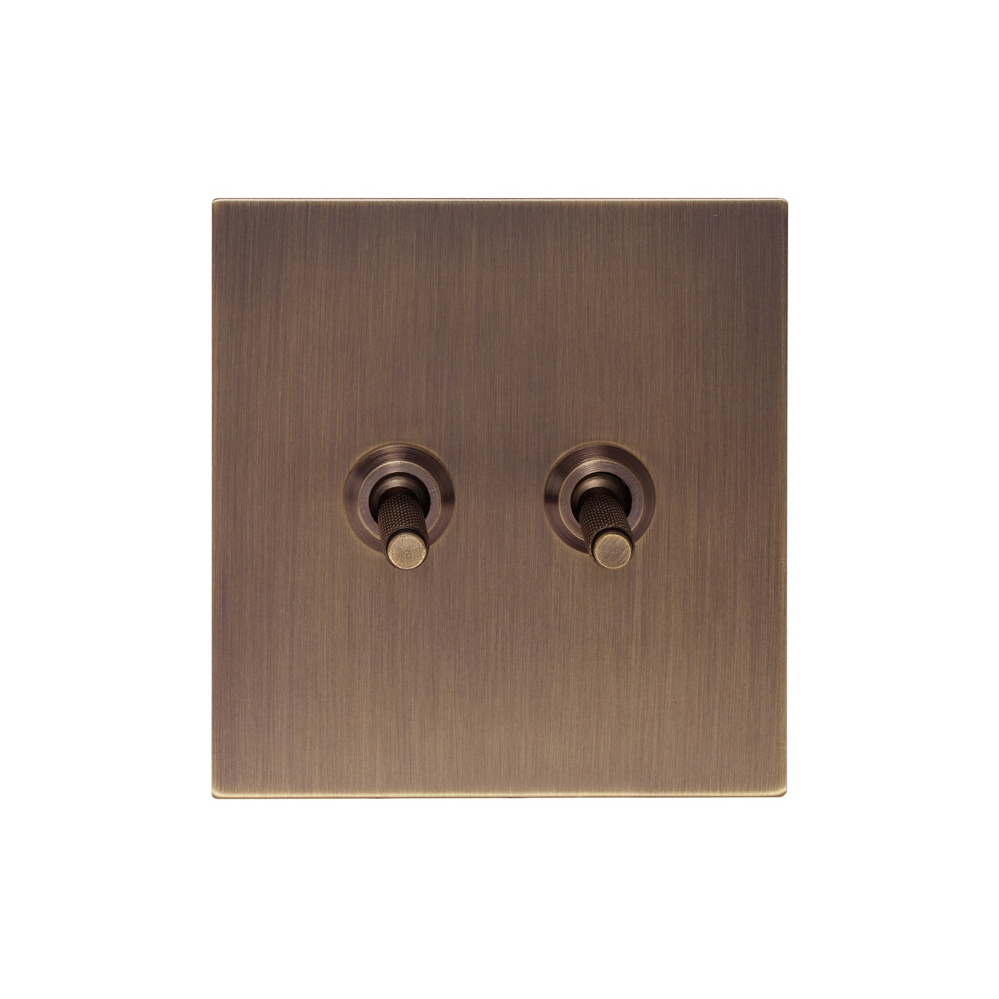 2 Gang Intermediate Switch – Knurled Toggle – Stainless Steel / Copper