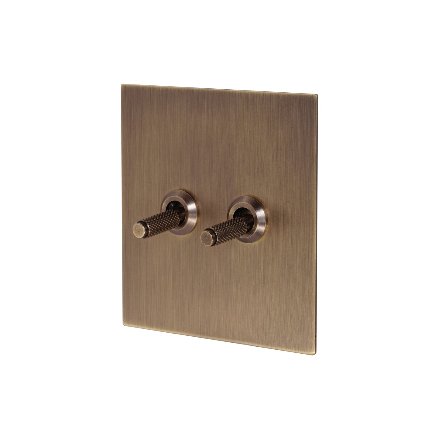2 Gang Intermediate Switch – Knurled Toggle – Stainless Steel / Copper