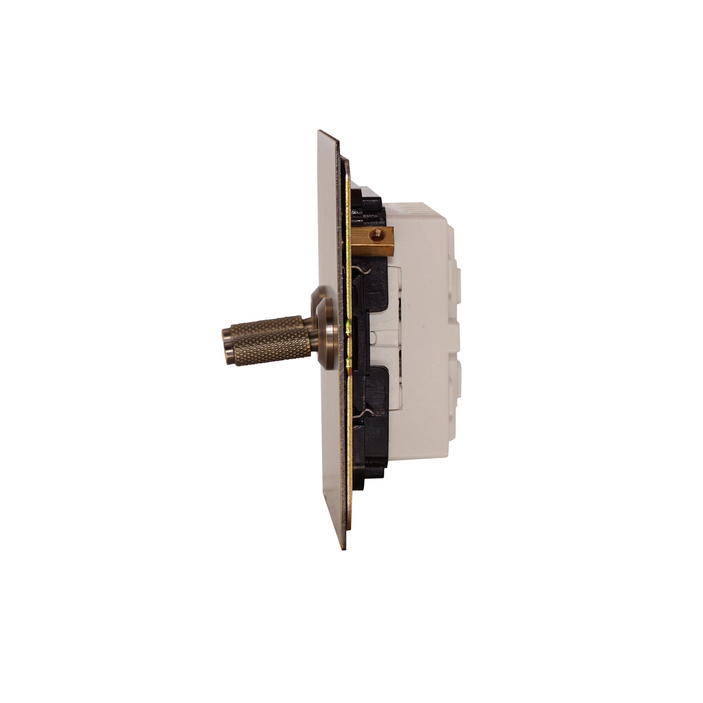 2 Gang Intermediate Switch – Knurled Toggle – Stainless Steel / Copper