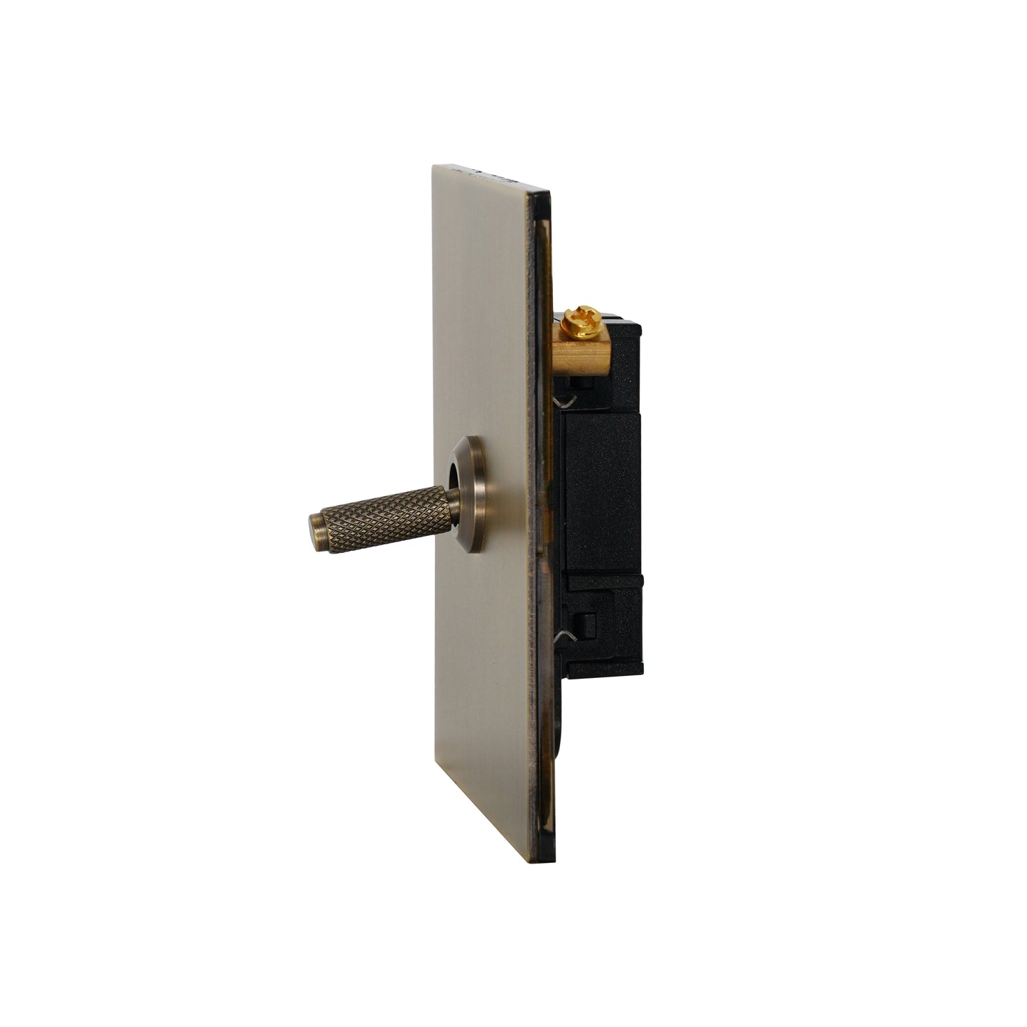 1 Gang 2 Way Switch – Knurled Toggle – Stainless Steel / Copper