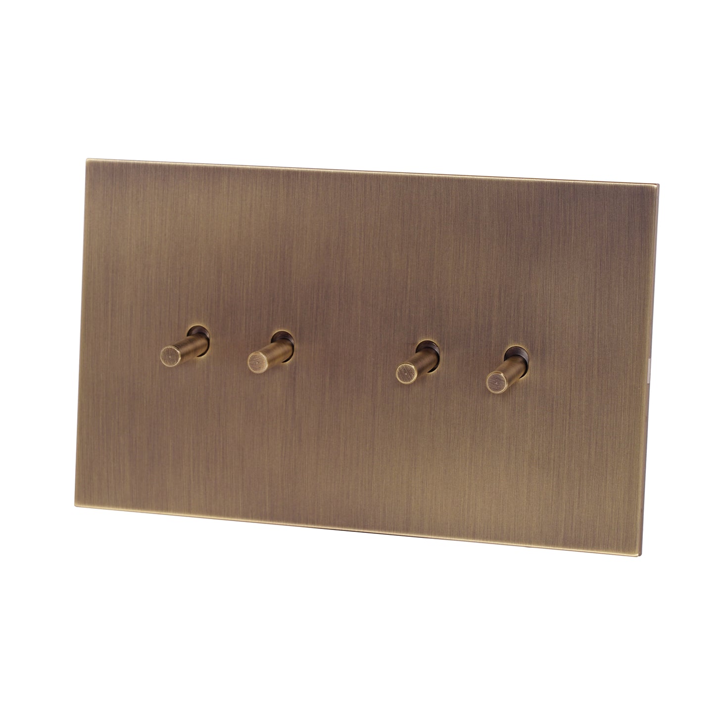 4 Gang 2 Way Switch (148) – Plain Toggle – Stainless Steel / Copper