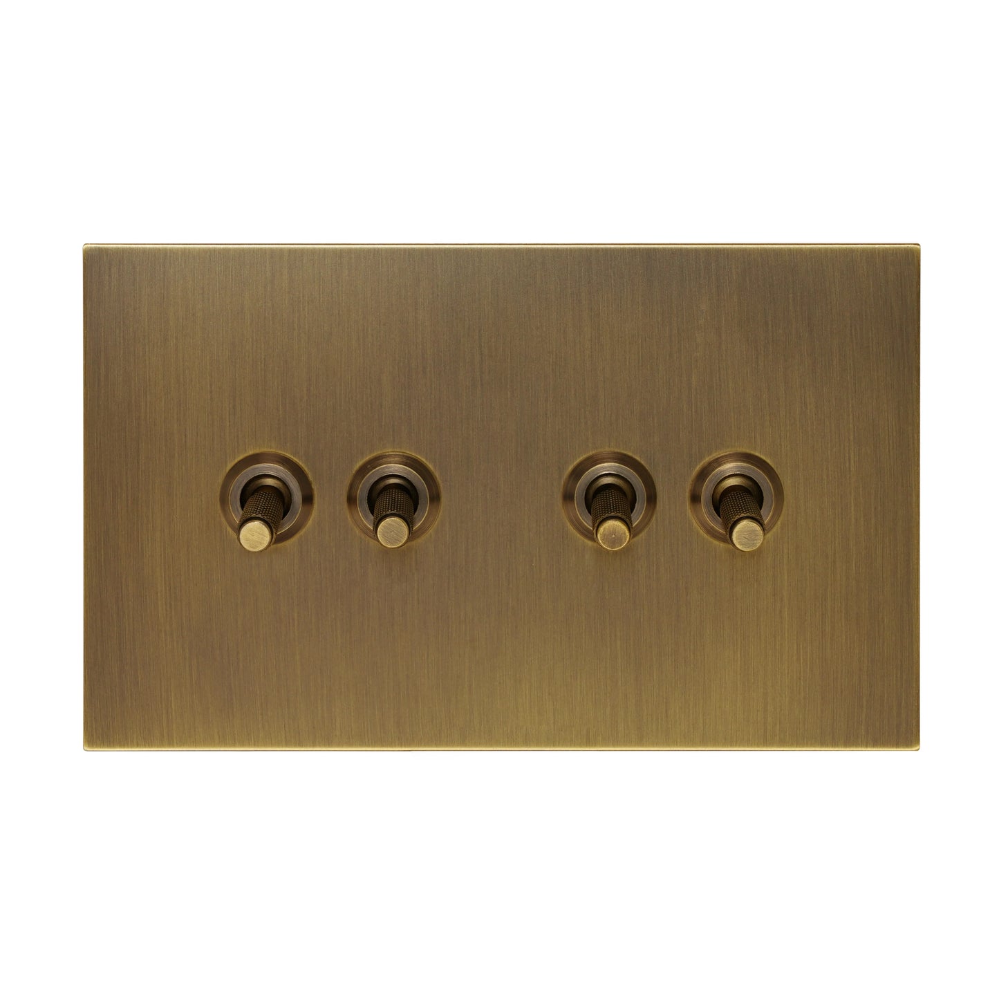 4 Gang 2 Way Switch (148) – Knurled Toggle – Stainless Steel / Copper