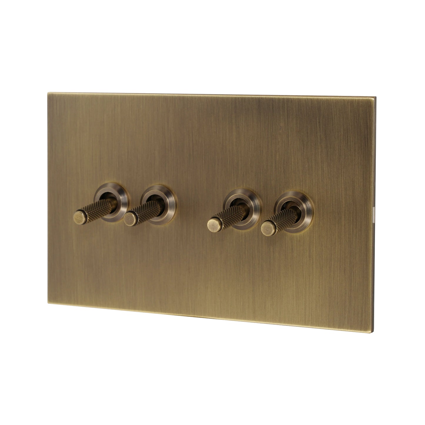 4 Gang 2 Way Switch (148) – Knurled Toggle – Stainless Steel / Copper