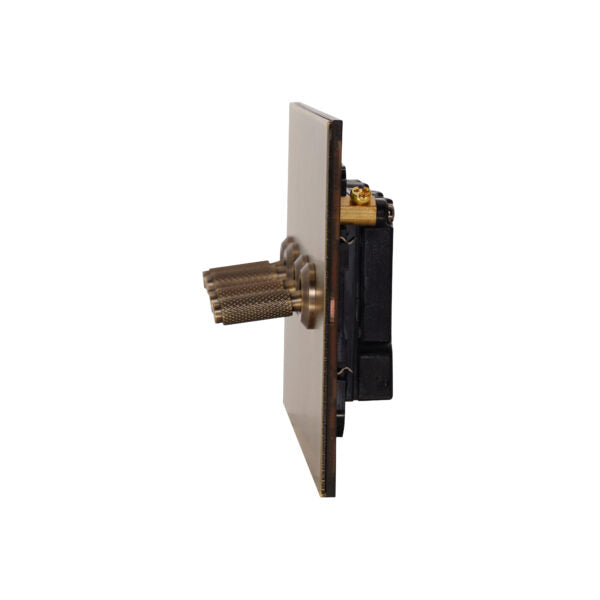 4 Gang 2 Way Switch (148) – Knurled Toggle – Stainless Steel / Copper