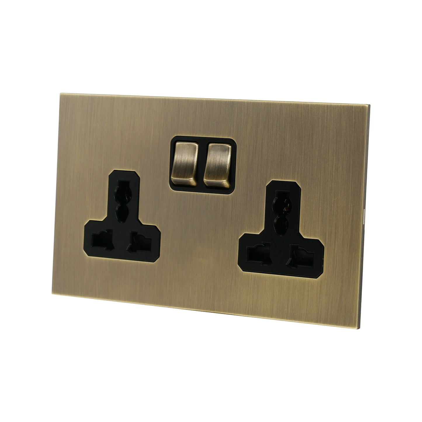 Double MF Socket 13A – On/Off – Stainless Steel