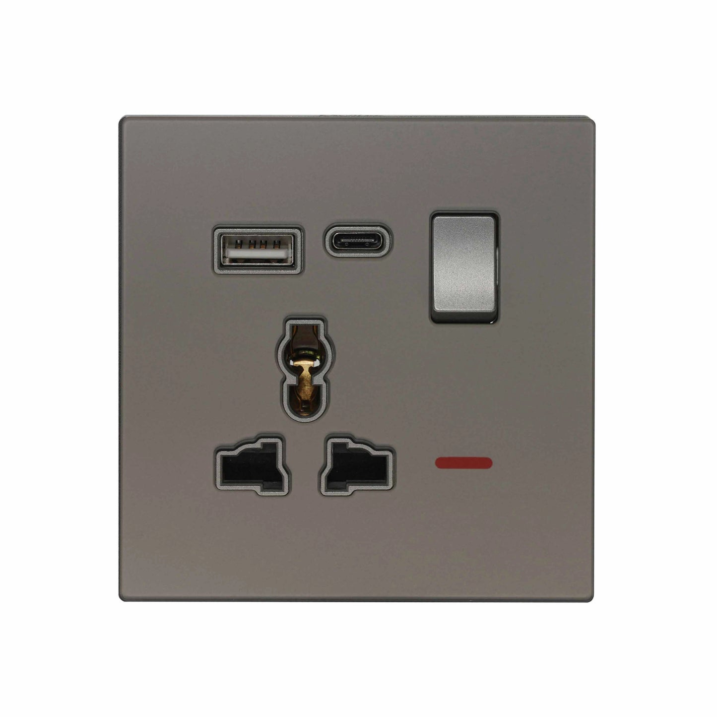 Single MF Socket 13A USB + Type-C (5V 2.1A) – Ultra Thin Acrylic Glass