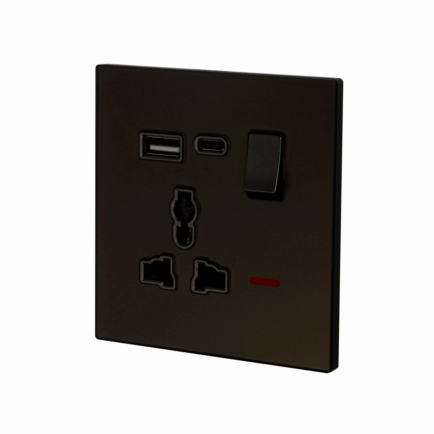 Single MF Socket 13A USB + Type-C (5V 2.1A) – Ultra Thin Acrylic Glass