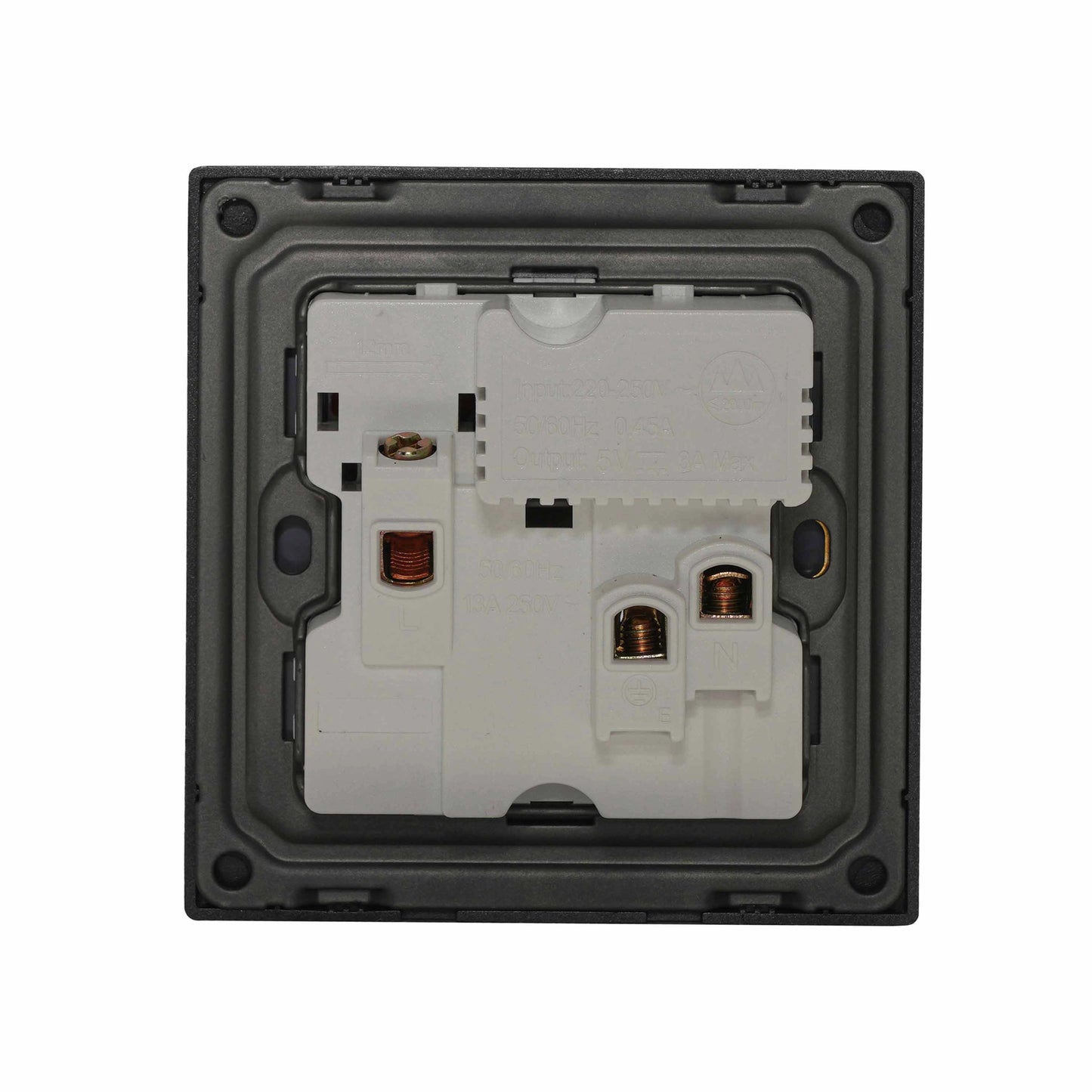 Single MF Socket 13A USB + Type-C (5V 2.1A) – Ultra Thin Acrylic Glass