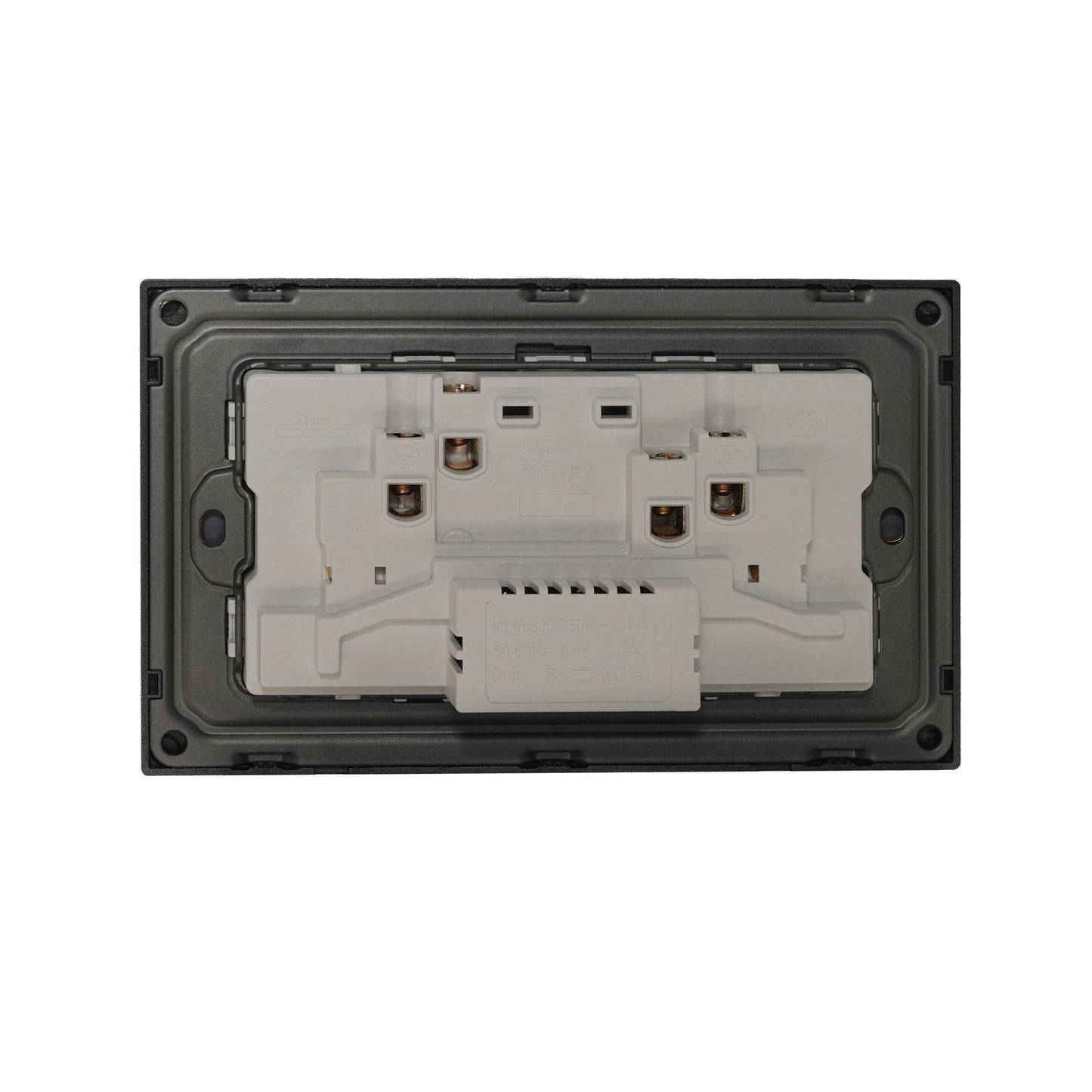 Double MF Socket 13A – USB + Type-C (5V 2.1A) – Ultra Thin Acrylic Glass