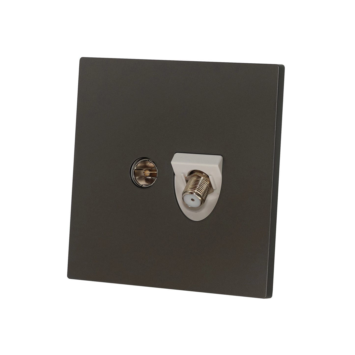 Satellite + TV Socket – Ultra Thin Plastic