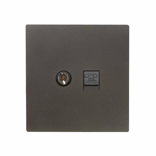 TV + Tel Socket – Ultra Thin Plastic