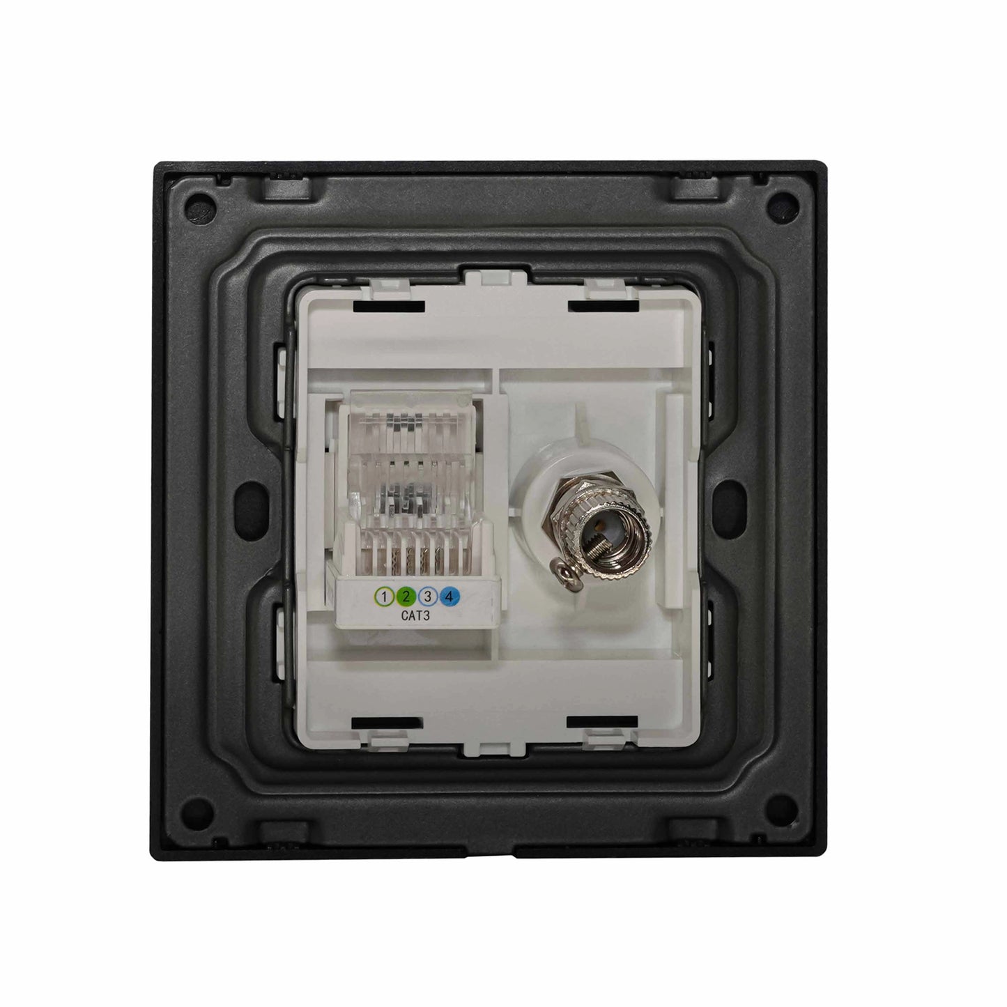 TV + Tel Socket – Ultra Thin Plastic