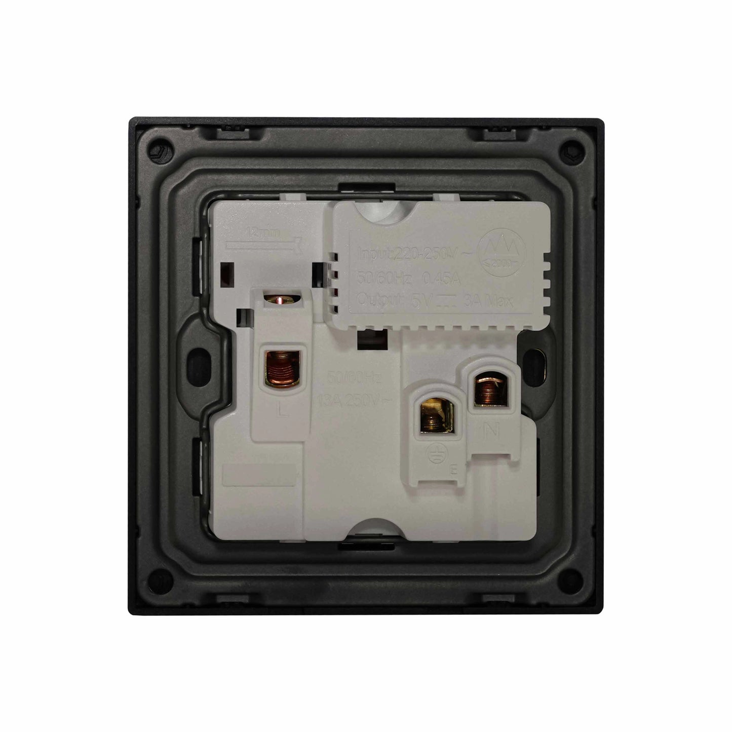 Single MF Socket 13A USB + Type-C (5V 2.1A) – Ultra Thin Plastic