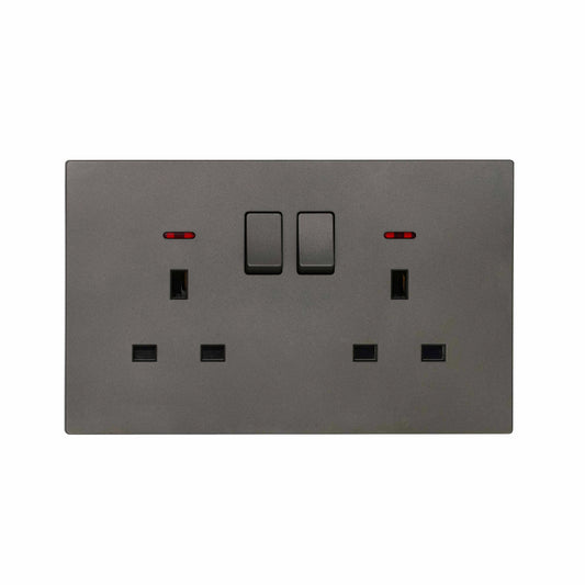 Double UK Socket 13A – Ultra Thin Plastic