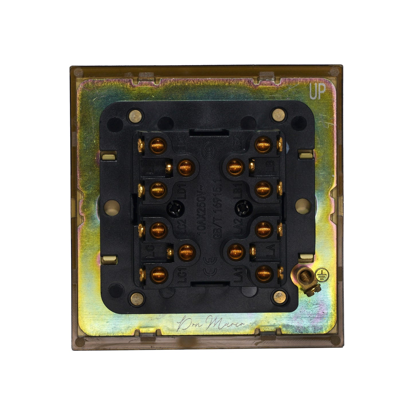 4 Gang 2 Way Switch (86) – Plain Toggle – Stainless Steel / Copper